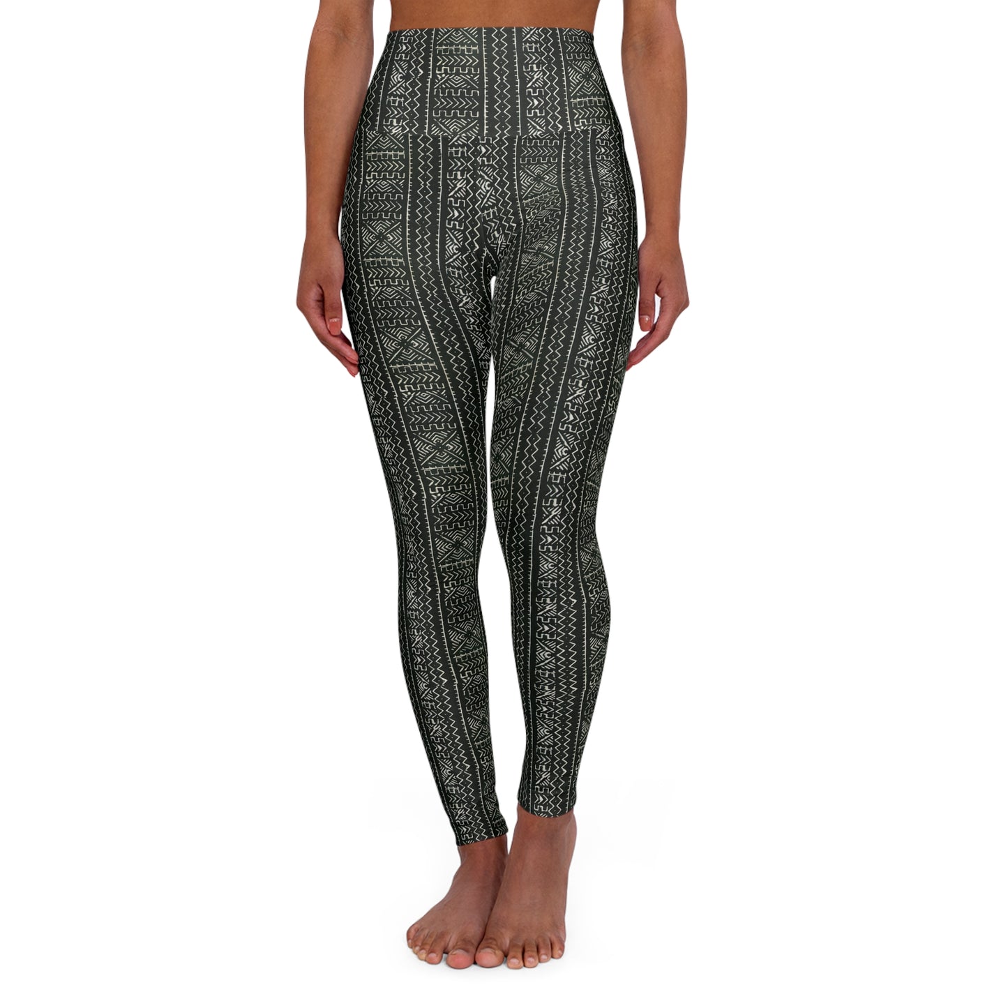 Freedom Culture High Waisted Mali Mud Cloth Print Yoga Leggings (AOP)