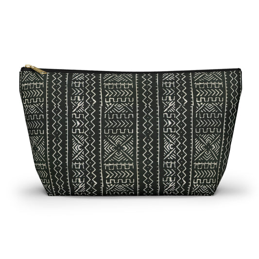 Mali Mud Cloth Print Accessory Pouch w T-bottom