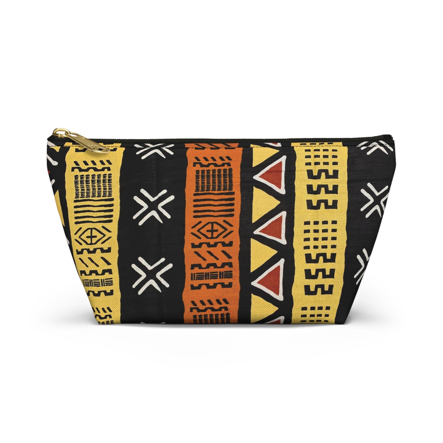 Mud Cloth Print Accessory Pouch w T-bottom