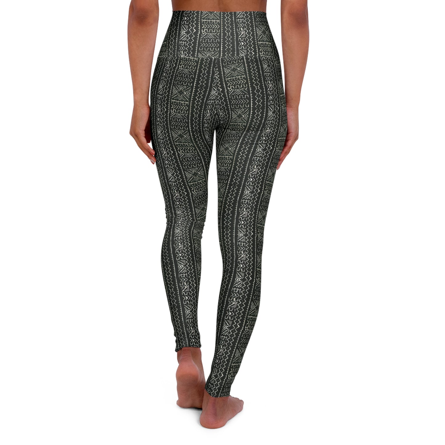 Freedom Culture High Waisted Mali Mud Cloth Print Yoga Leggings (AOP)