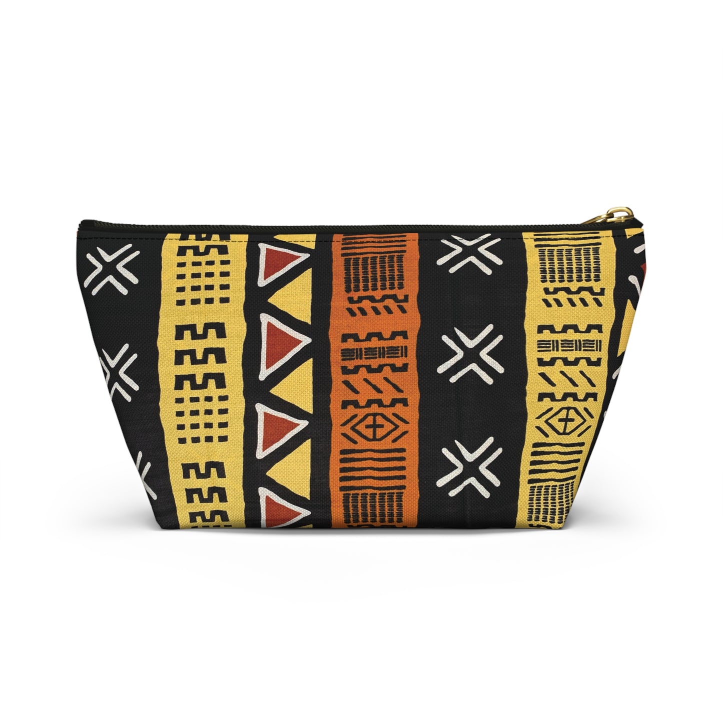 Mud Cloth Print Accessory Pouch w T-bottom